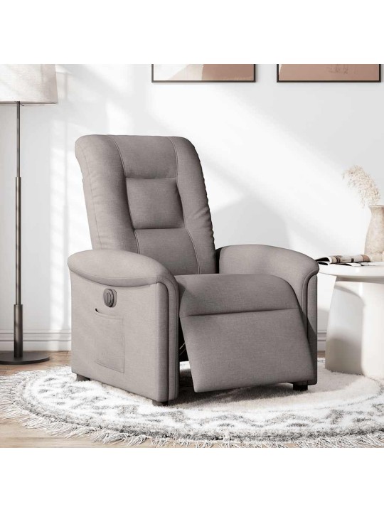 Elektrické polohovací křeslo taupe textil