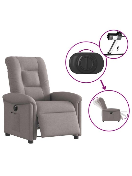 Elektrické polohovací křeslo taupe textil