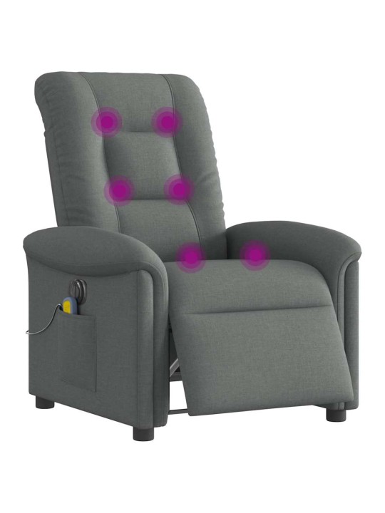 Elektrické masážní polohovací křeslo tmavě šedé textil