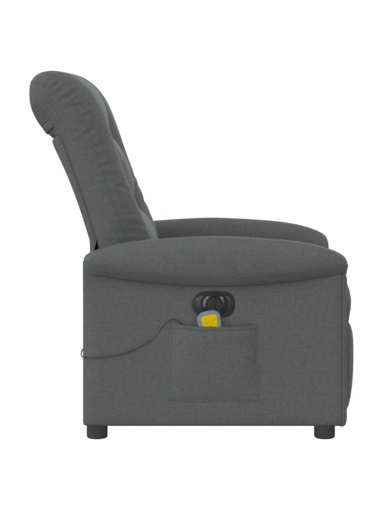 Elektrické masážní polohovací křeslo tmavě šedé textil