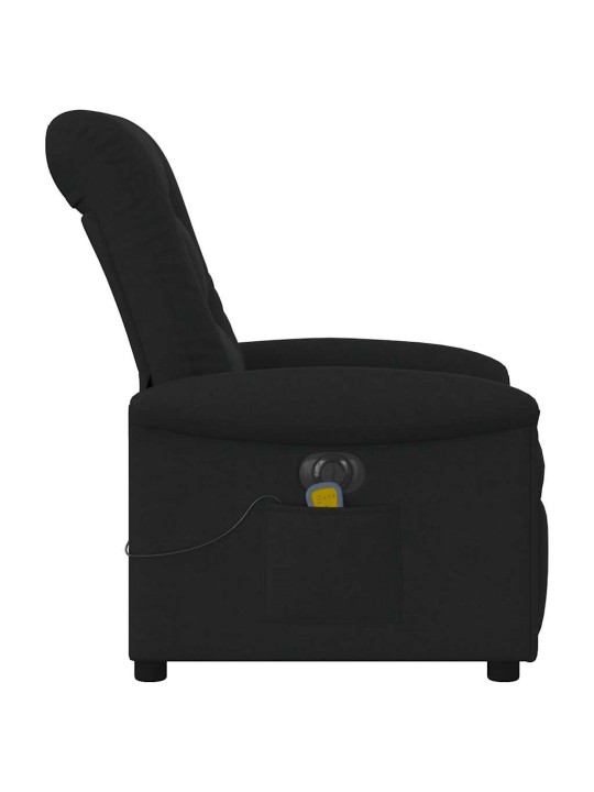 Elektrické masážní polohovací křeslo černé textil