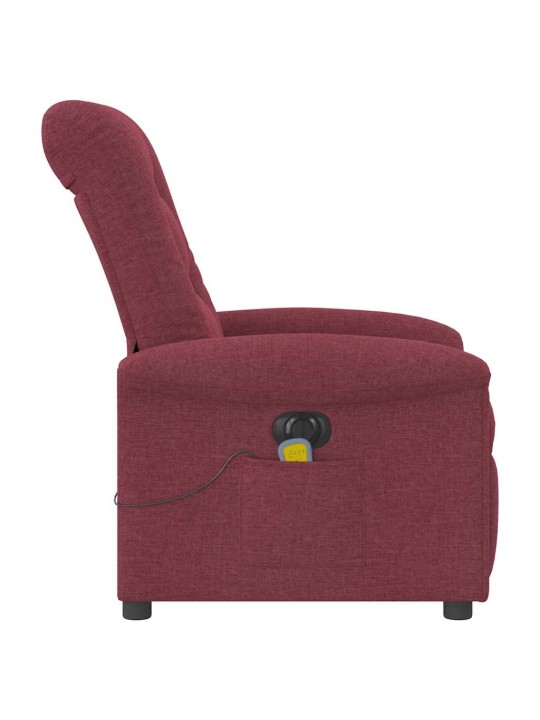 Elektrické masážní polohovací křeslo vínové textil