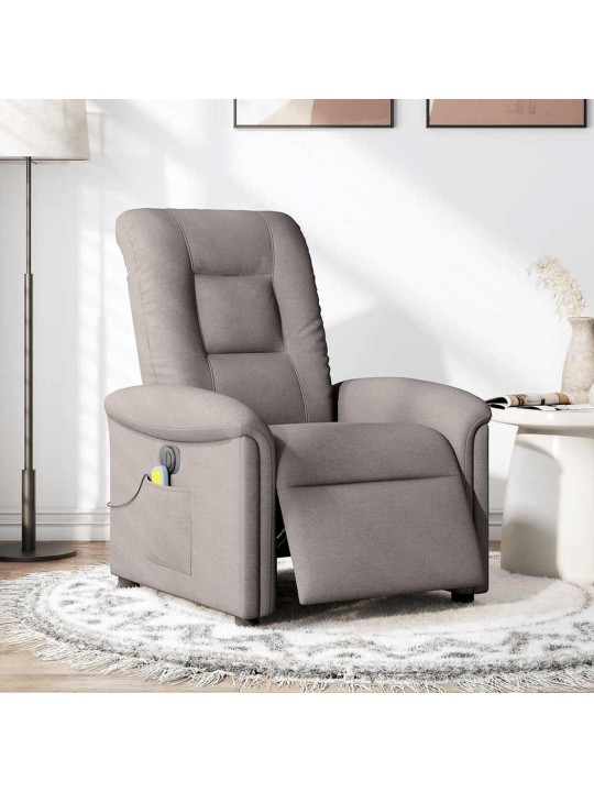 Elektrické masážní polohovací křeslo taupe textil