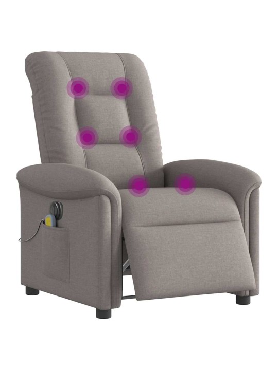 Elektrické masážní polohovací křeslo taupe textil