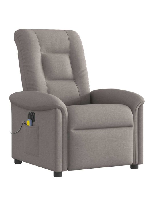 Elektrické masážní polohovací křeslo taupe textil