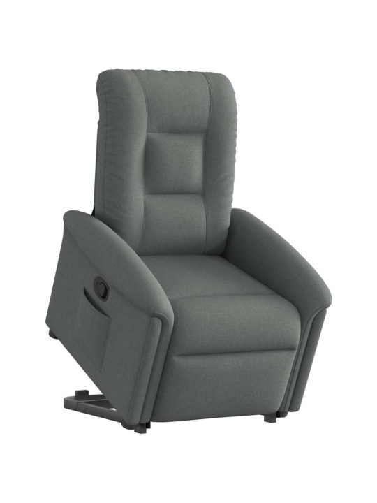 Zvedací polohovací křeslo tmavě šedé textil