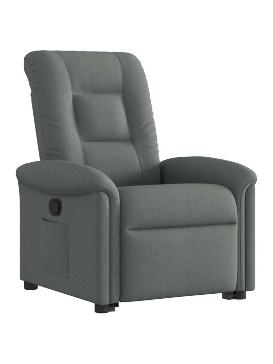 Zvedací polohovací křeslo tmavě šedé textil