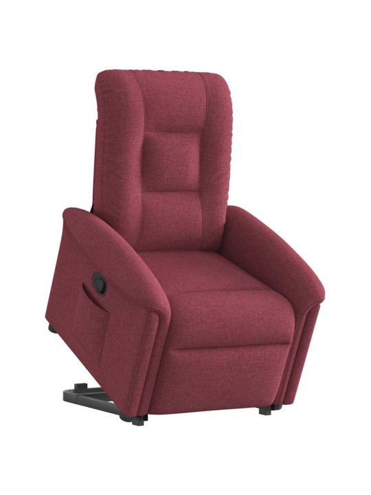 Zvedací polohovací křeslo vínové textil