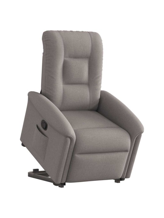 Zvedací polohovací křeslo taupe textil