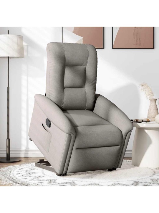 Zvedací polohovací křeslo taupe textil