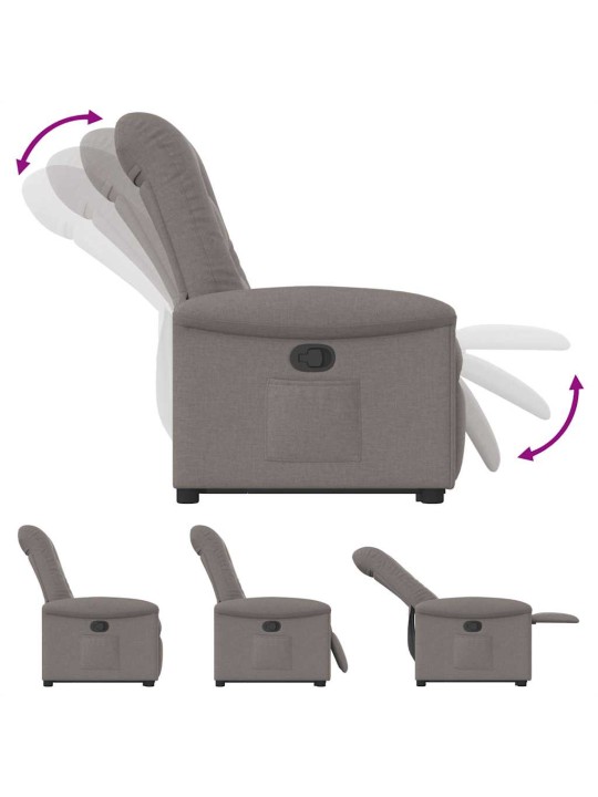 Zvedací polohovací křeslo taupe textil