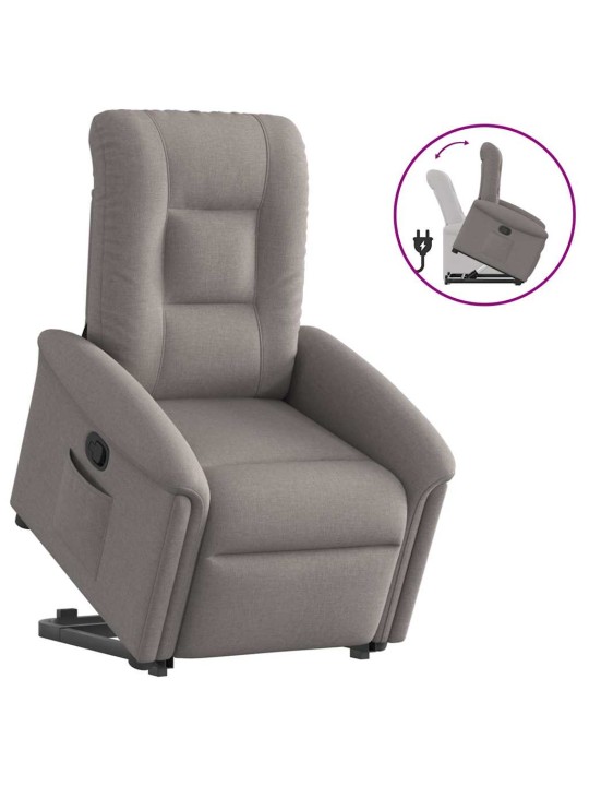 Zvedací polohovací křeslo taupe textil