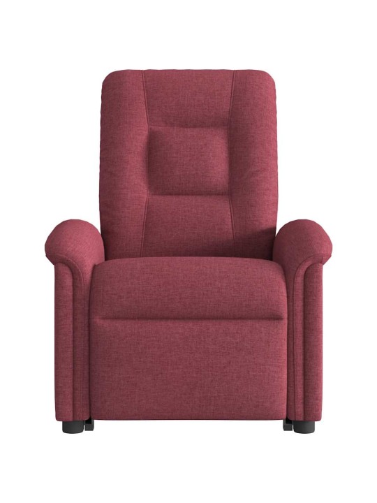 Zvedací masážní polohovací křeslo vínové textil