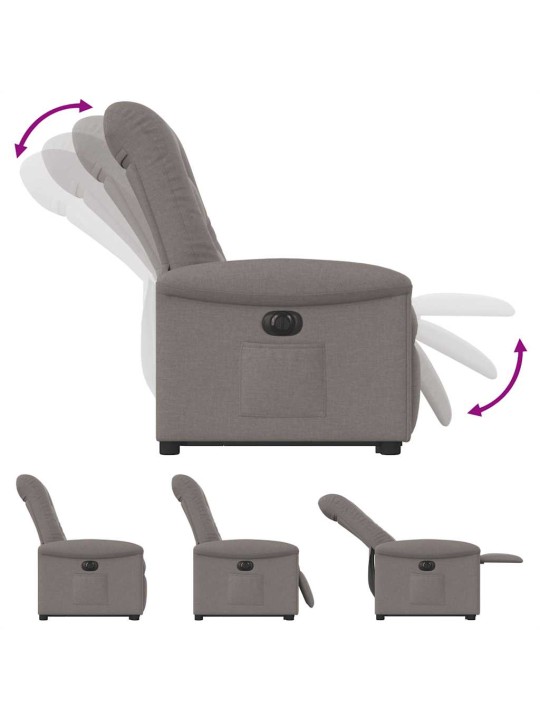 Elektrické zvedací polohovací křeslo taupe textil