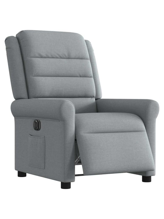 Elektrické polohovací křeslo světle šedé textil