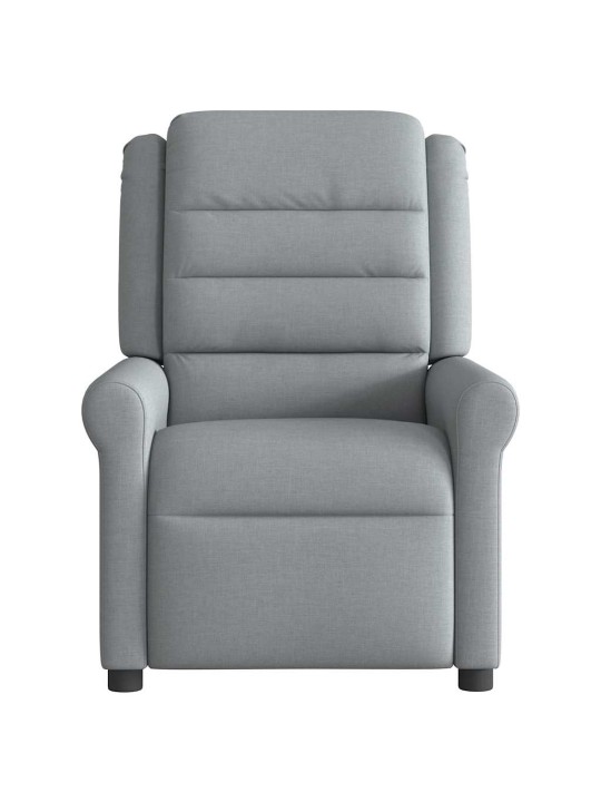 Elektrické polohovací křeslo světle šedé textil