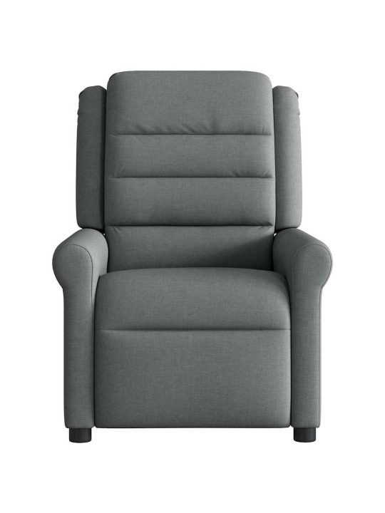 Elektrické polohovací křeslo tmavě šedé textil