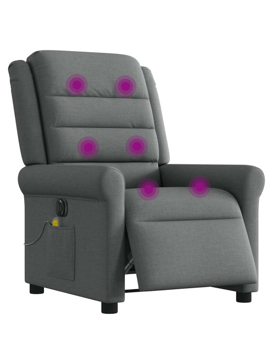 Elektrické masážní polohovací křeslo tmavě šedé textil