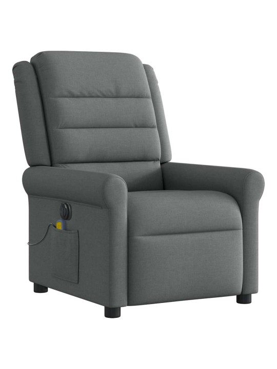 Elektrické masážní polohovací křeslo tmavě šedé textil