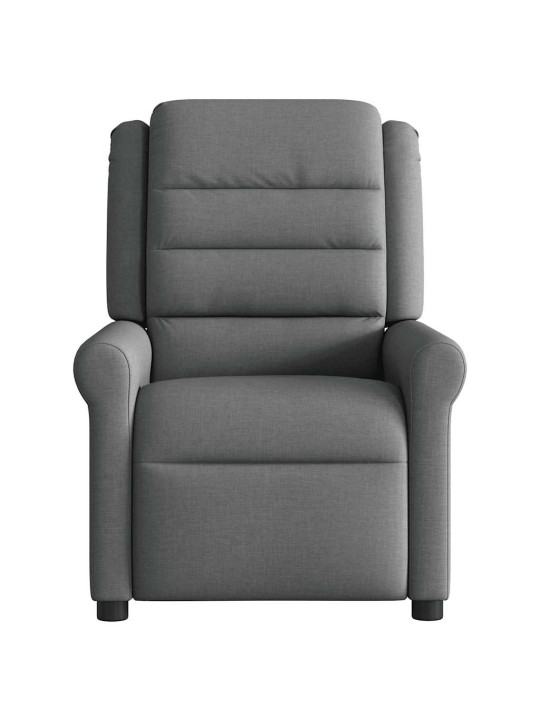 Elektrické masážní polohovací křeslo tmavě šedé textil