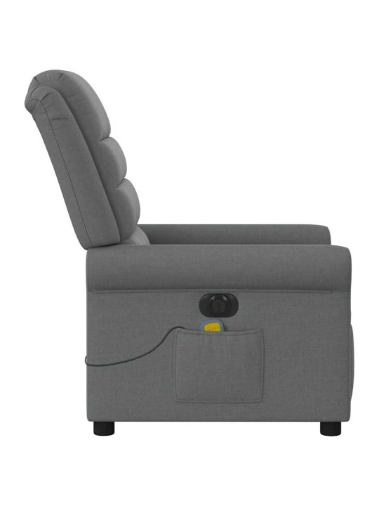 Elektrické masážní polohovací křeslo tmavě šedé textil