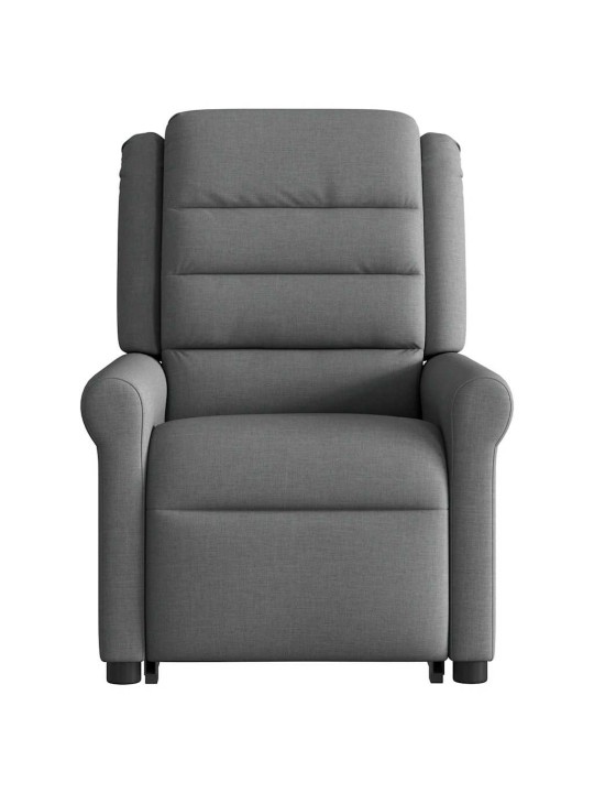 Zvedací polohovací křeslo tmavě šedé textil
