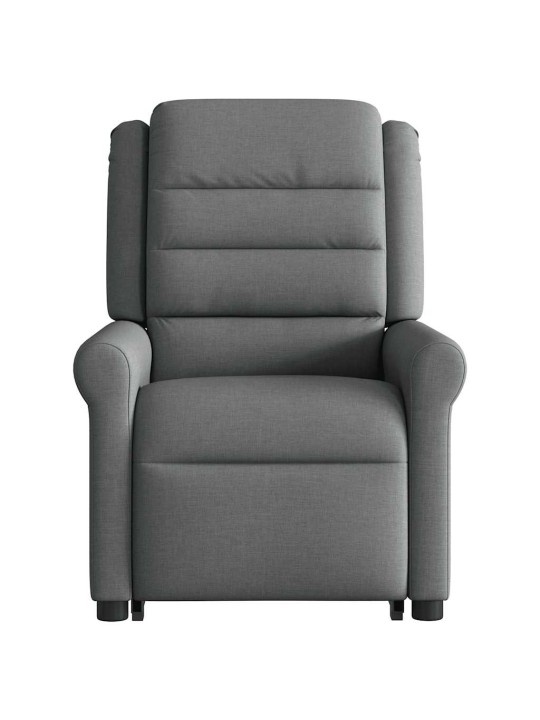 Elektrické zvedací polohovací křeslo tmavě šedé textil