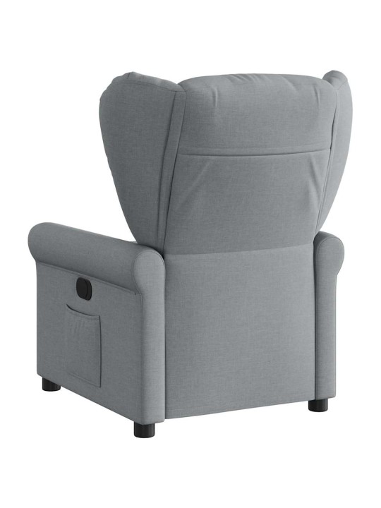 Elektrické polohovací křeslo světle šedé textil