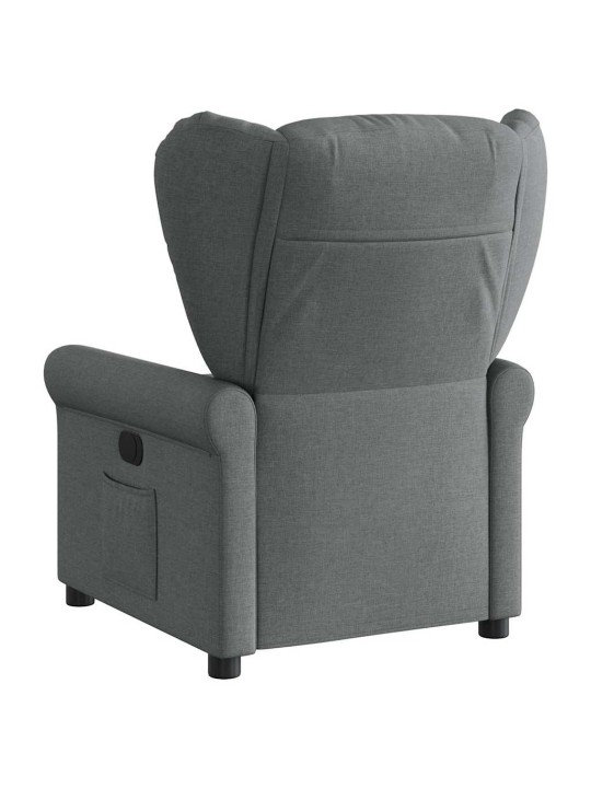 Elektrické polohovací křeslo tmavě šedé textil
