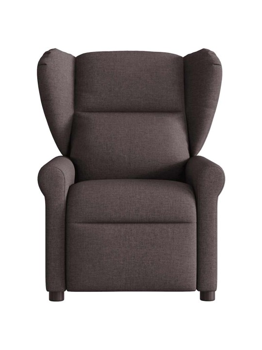 Elektrické masážní polohovací křeslo tmavě hnědé textil