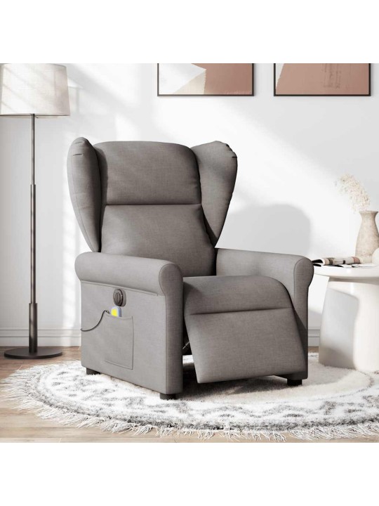 Elektrické masážní polohovací křeslo taupe textil