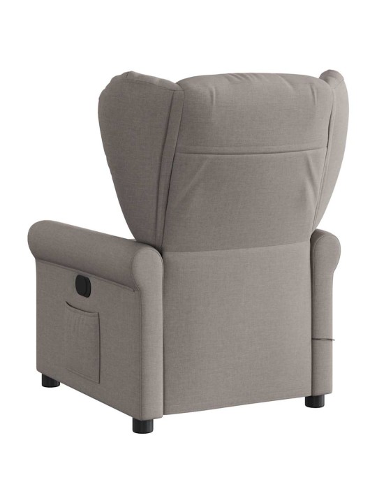 Elektrické masážní polohovací křeslo taupe textil