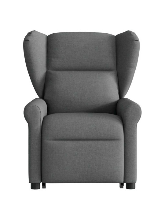 Zvedací polohovací křeslo tmavě šedé textil