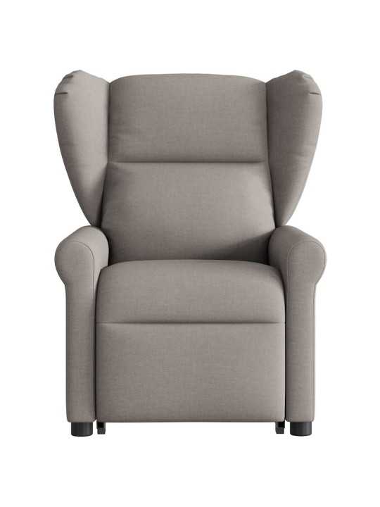 Zvedací masážní polohovací křeslo taupe textil