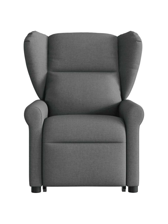 Elektrické zvedací polohovací křeslo tmavě šedé textil