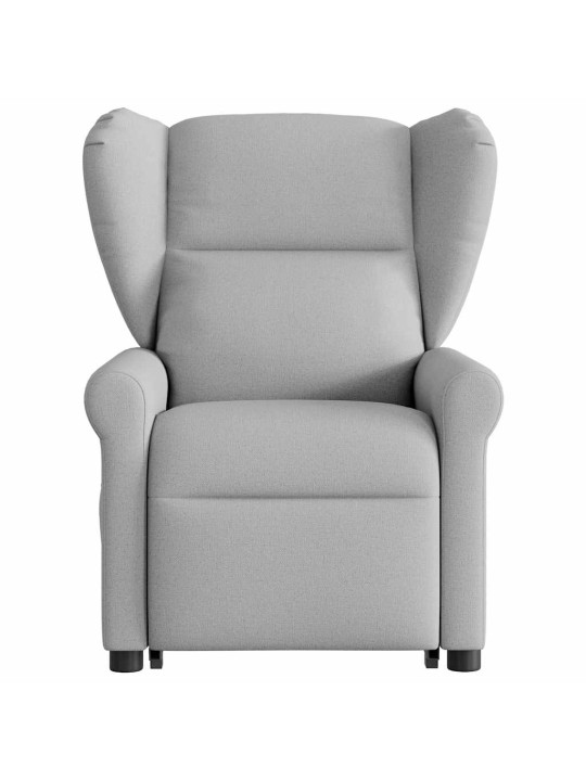 Elektrické zvedací polohovací křeslo obláčkově šedé textil