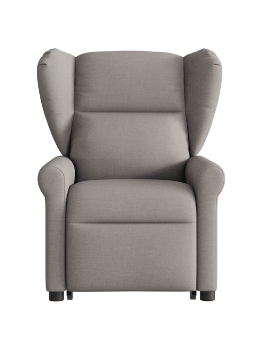 Elektrické zvedací masážní polohovací křeslo taupe textil
