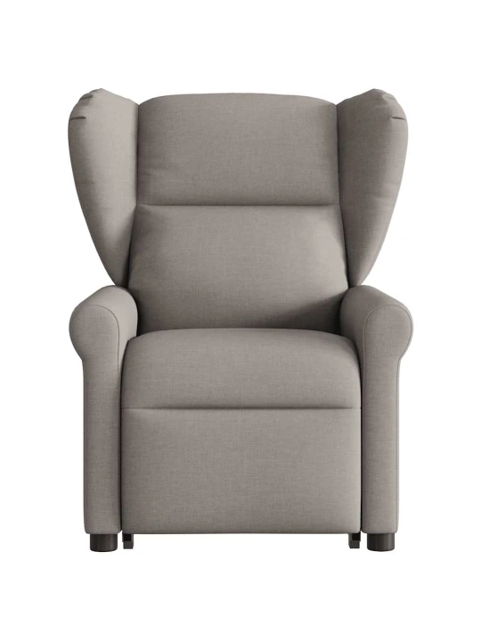 Elektrické zvedací masážní polohovací křeslo taupe textil