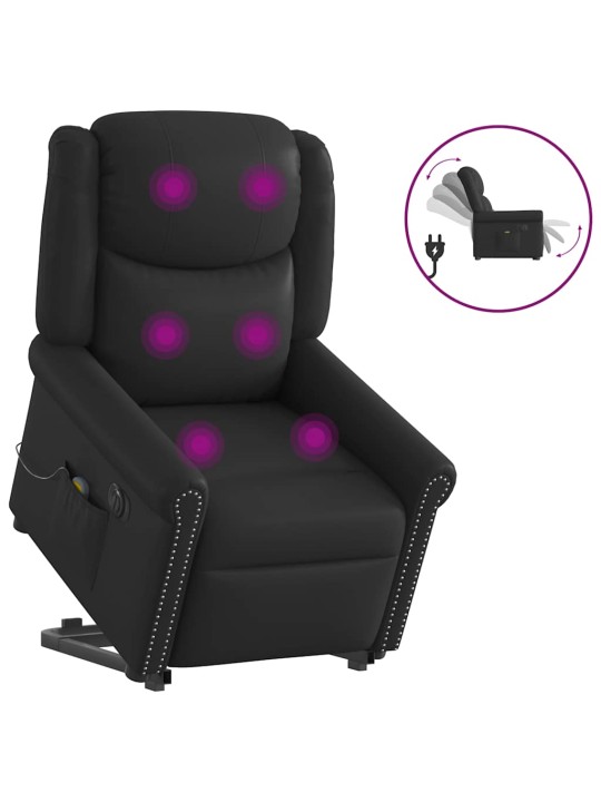 Elektrické zvedací masážní polohovací křeslo umělá kůže