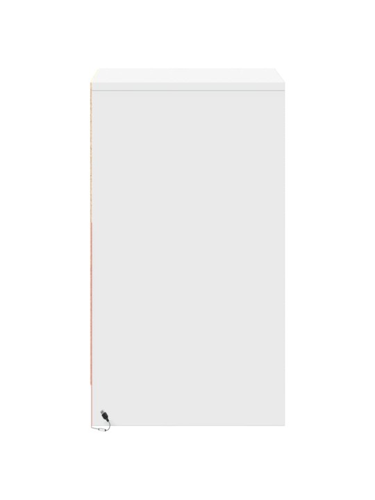 Noční stolek s LED osvětlením bílý kompozitní dřevo