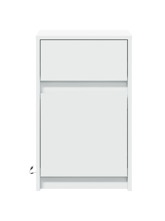 Noční stolky s LED osvětlením 2 ks bílé kompozitní dřevo