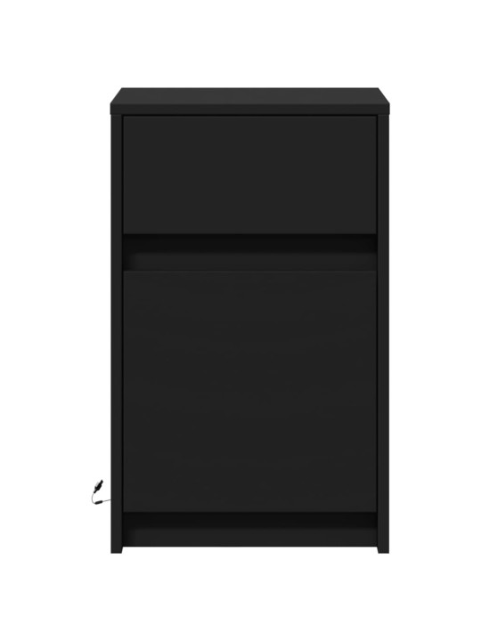 Noční stolky s LED osvětlením 2 ks černé kompozitní dřevo