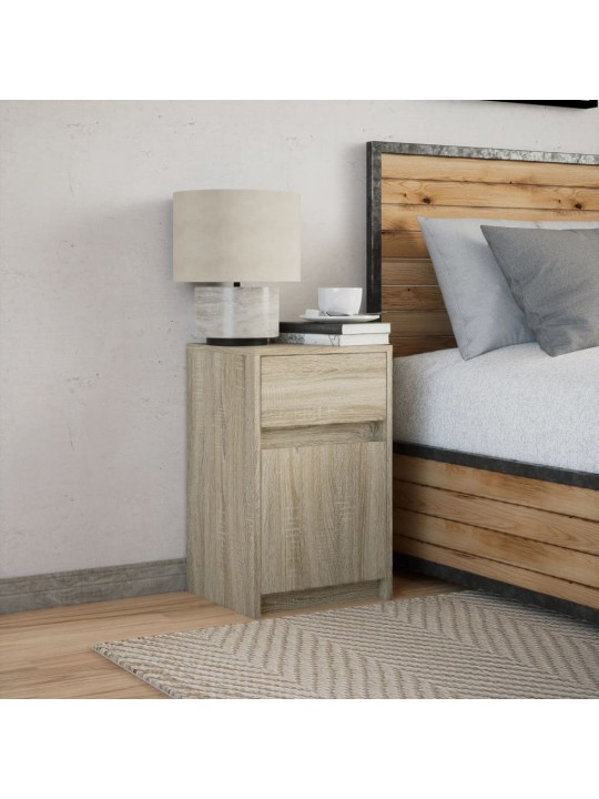 Noční stolek s LED osvětlením dub sonoma kompozitní dřevo