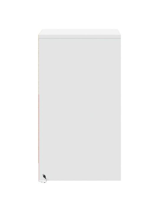 Noční stolek s LED osvětlením bílý kompozitní dřevo
