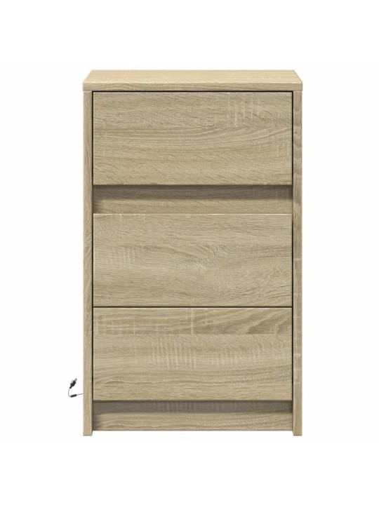 Noční stolek s led osvětlením dub sonoma kompozitní dřevo
