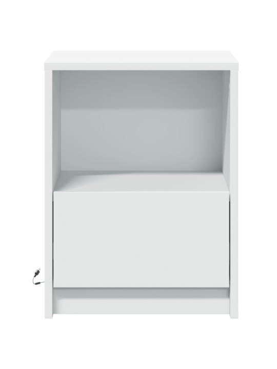 Noční stolky s LED osvětlením 2 ks bílé kompozitní dřevo