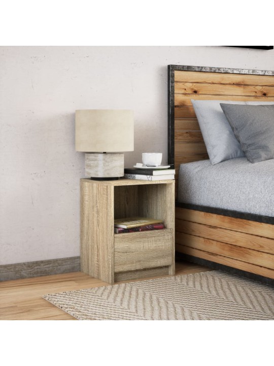 Noční stolek s LED osvětlením dub sonoma kompozitní dřevo