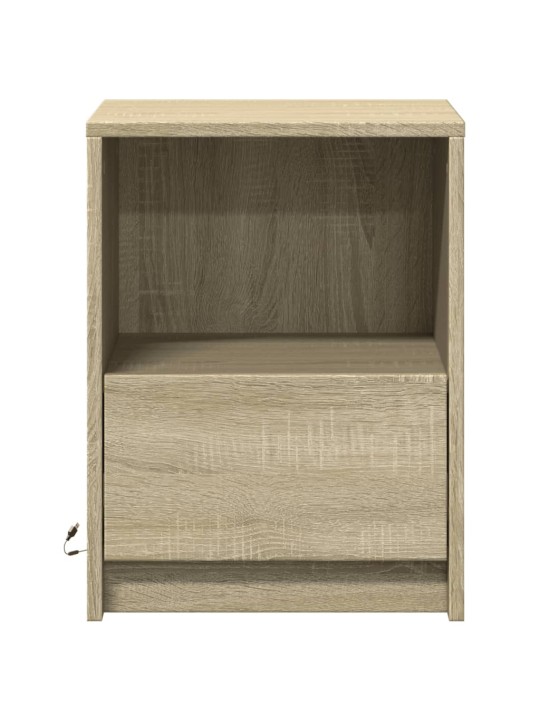 Noční stolky s LED osvětlením 2 ks dub sonoma kompozitní dřevo