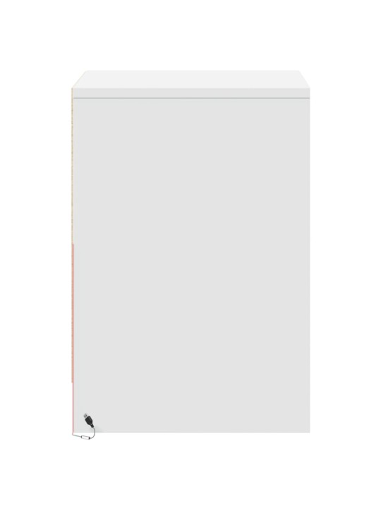 Noční stolek s LED osvětlením bílý kompozitní dřevo