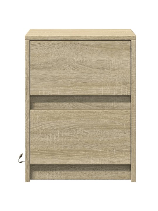 Noční stolek s LED osvětlením dub sonoma kompozitní dřevo